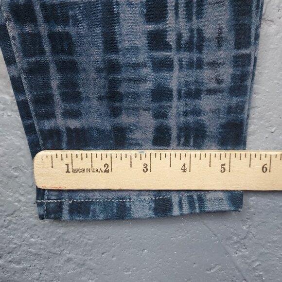 Cabi Grid Jeans Women's 6 Curvy Skinny Blue Shibiri Tye Dye Plaid Mid Rise 3047 - Picture 14 of 14